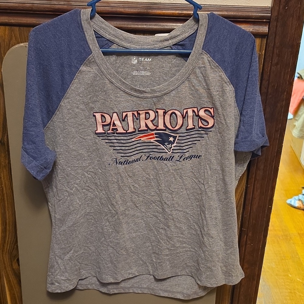 NFL Team Apparel New England Patriots XL Shirt‎ Gray Blue NFL Football